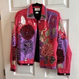 Beautifully embroidered vintage sandy stark jacket sz 6
